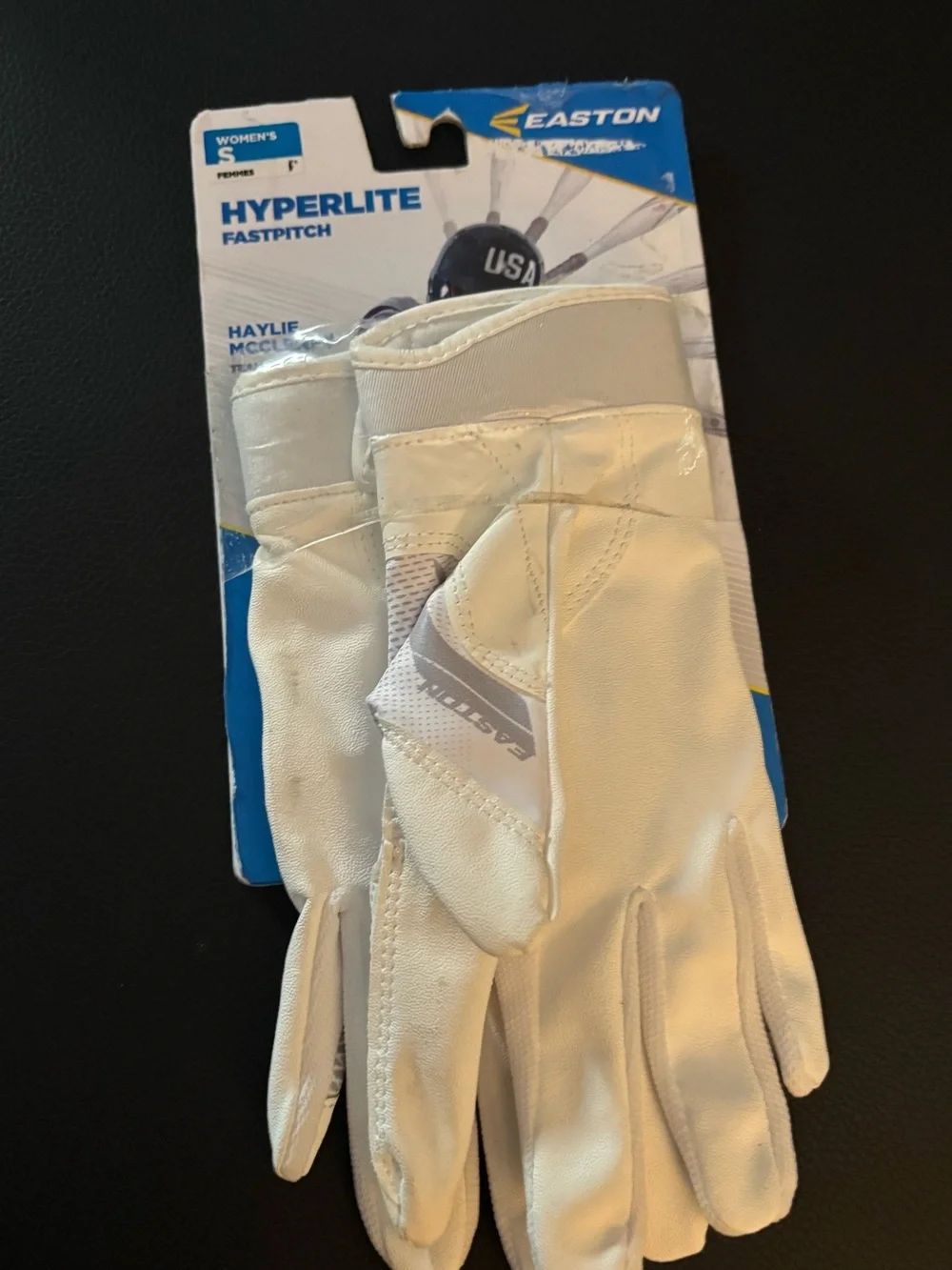 Easton White Hyperlite Women's Fastpitch Batting Gloves Size Small